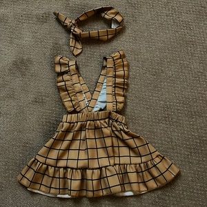 12 month overall skirt with headband